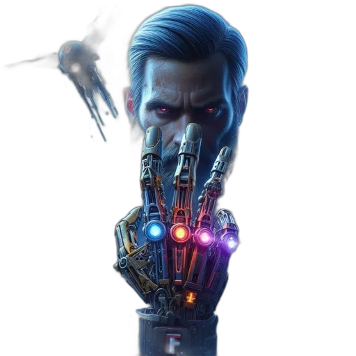 robot, face, mask, weapon transparent PNG cut-out