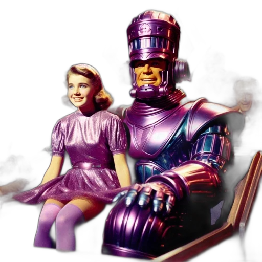 robot, furniture, concept art, vaporwave transparent PNG cut-out