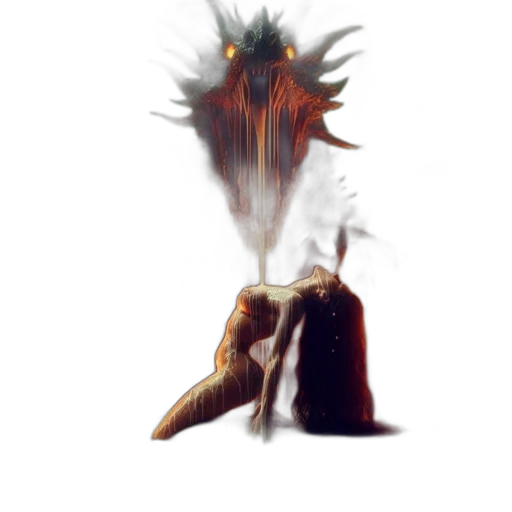 dragon, mask, hair, creature transparent PNG cut-out