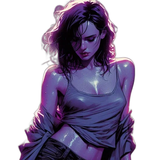 comic book art, cyberpunk, concept art, fantasy art transparent PNG cut-out