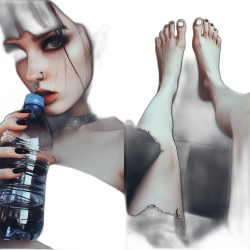 robot, dress, shoes, bottle transparent PNG cut-out