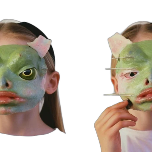 mask, face, creature, 3d render transparent PNG cut-out
