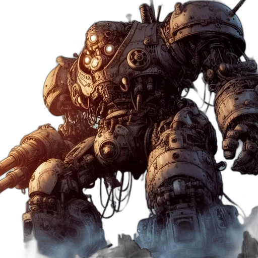 robot, concept art, comic book art, fantasy art transparent PNG cut-out