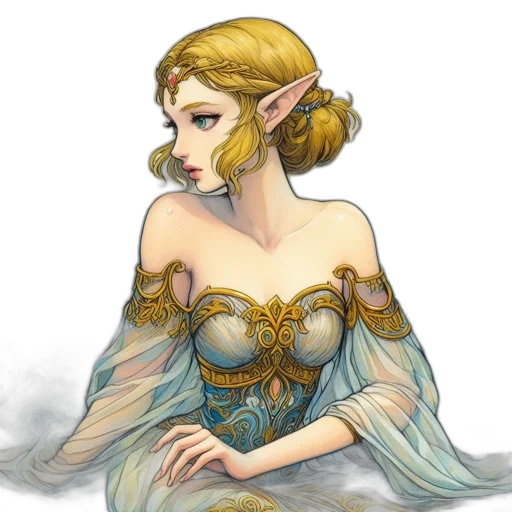 dress, crown, fantasy art, concept art transparent PNG cut-out
