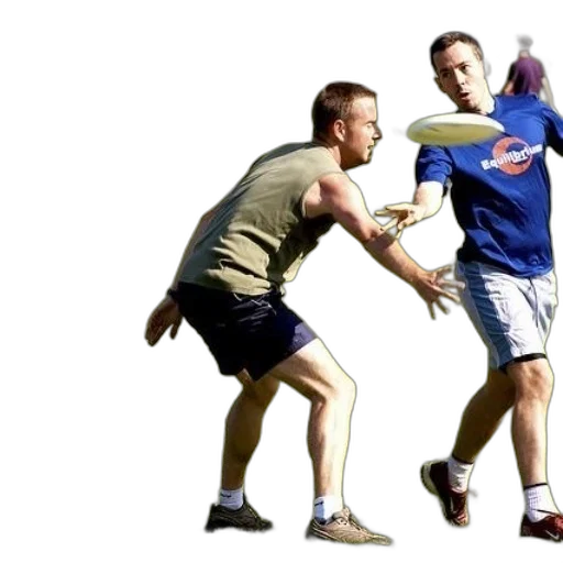 two, men, playing, frisbee transparent PNG cut-out