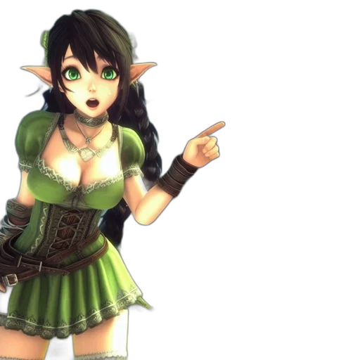 staff, dress, fantasy art, 3d render transparent PNG cut-out