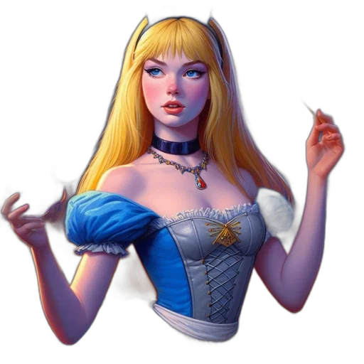 dress, crown, jewelry, staff transparent PNG cut-out