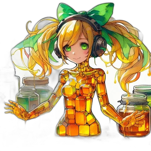 robot, dress, food, pixel art transparent PNG cut-out