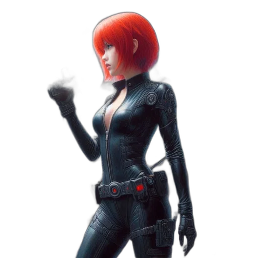 jacket, robot, weapon, staff transparent PNG cut-out
