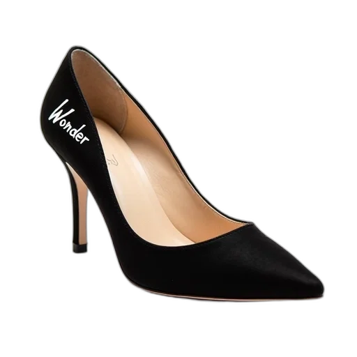 shoes, pair, black, high-heeled transparent PNG cut-out