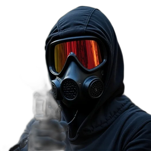 mask, jacket, face, staff transparent PNG cut-out