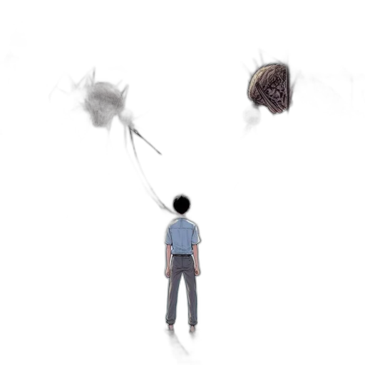 umbrella, staff, hair, robot transparent PNG cut-out