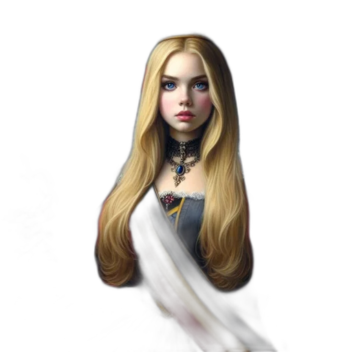 hair, staff, dress, face transparent PNG cut-out