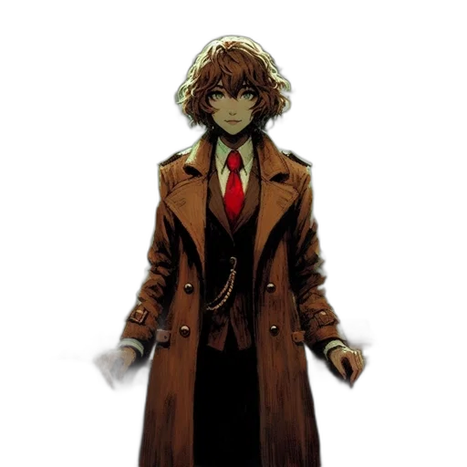 jacket, staff, concept art, comic book art transparent PNG cut-out