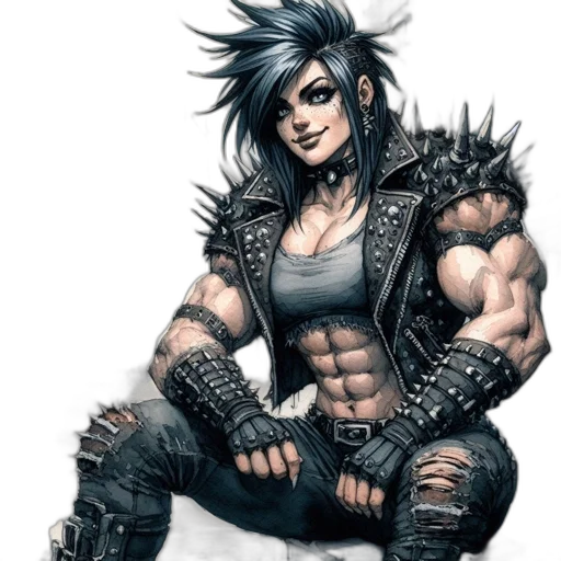 comic book art, concept art, fantasy art, cyberpunk transparent PNG cut-out