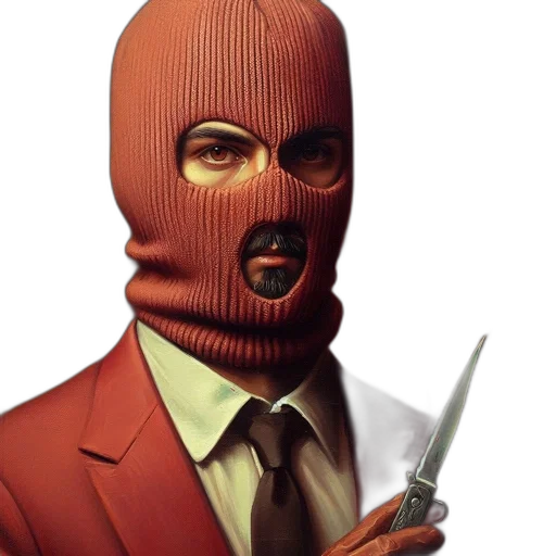 mask, face, staff, weapon transparent PNG cut-out