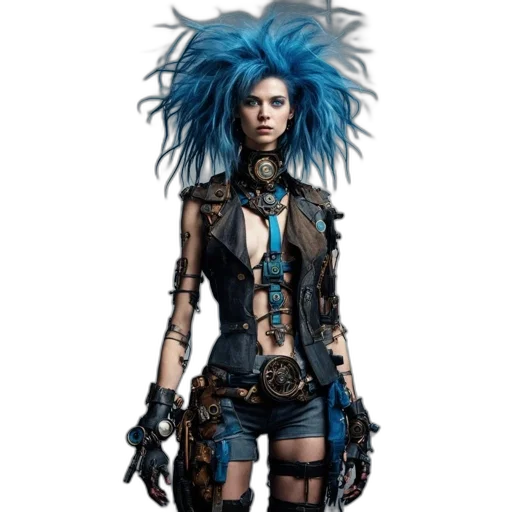 hair, dress, jewelry, staff transparent PNG cut-out
