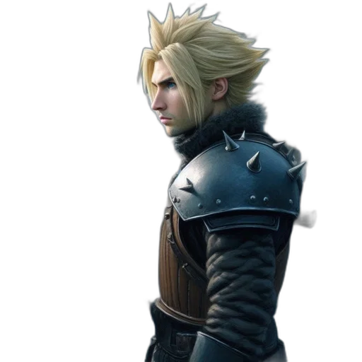 face, dragon, sword, jacket transparent PNG cut-out