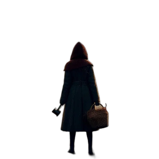 dress, jacket, staff, hat transparent PNG cut-out
