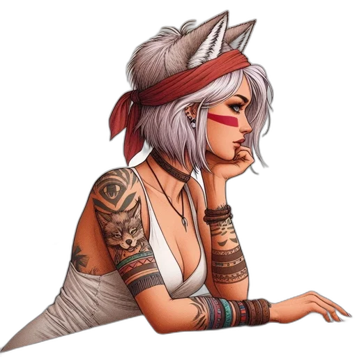 hat, staff, jewelry, concept art transparent PNG cut-out