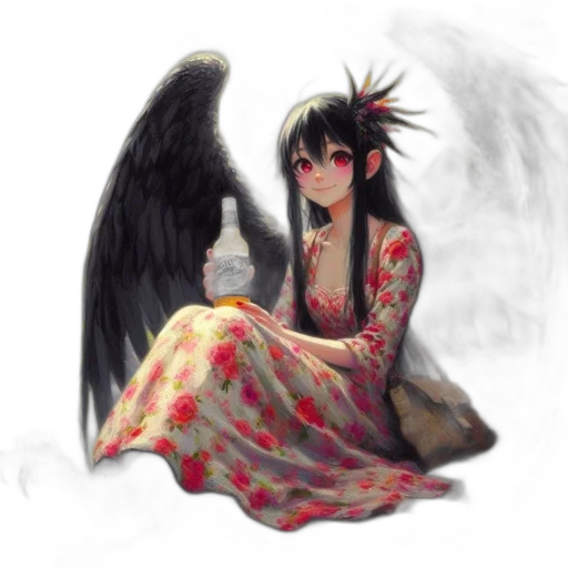 dragon, dress, fantasy art, anime transparent PNG cut-out
