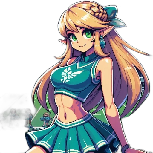dress, staff, weapon, pixel art transparent PNG cut-out