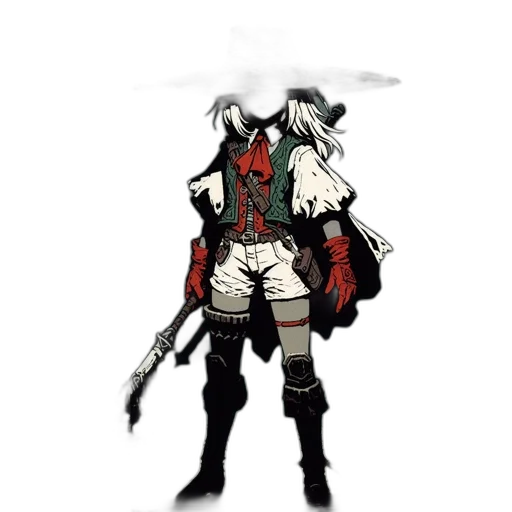 mask, weapon, staff, jacket transparent PNG cut-out