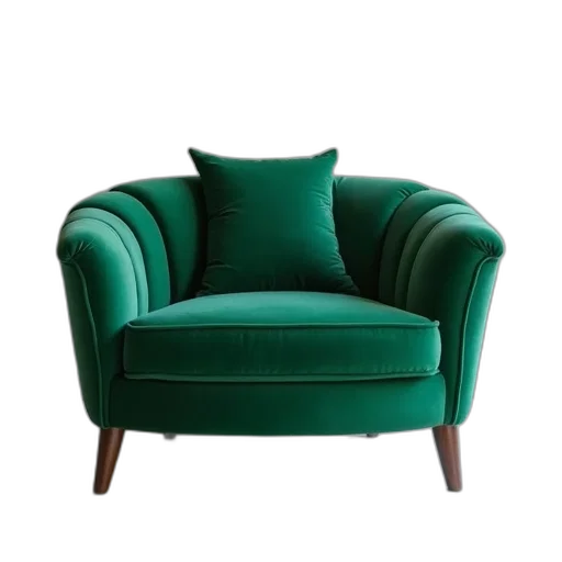 furniture, crown, 3d render, green transparent PNG cut-out
