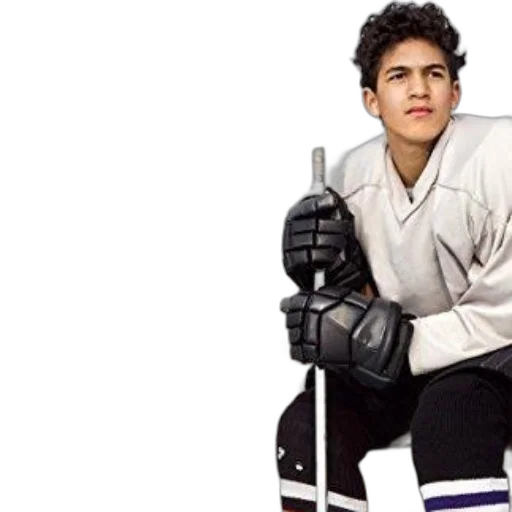 young, hockey, player, white transparent PNG cut-out