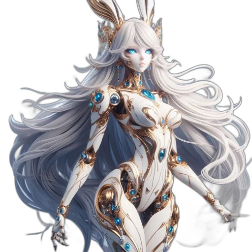 dress, robot, fantasy art, concept art transparent PNG cut-out