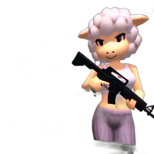weapon, animal, 3d render, pixel art transparent PNG cut-out