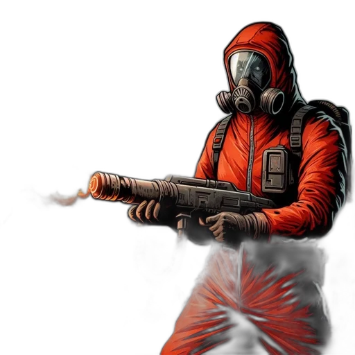 weapon, jacket, staff, concept art transparent PNG cut-out