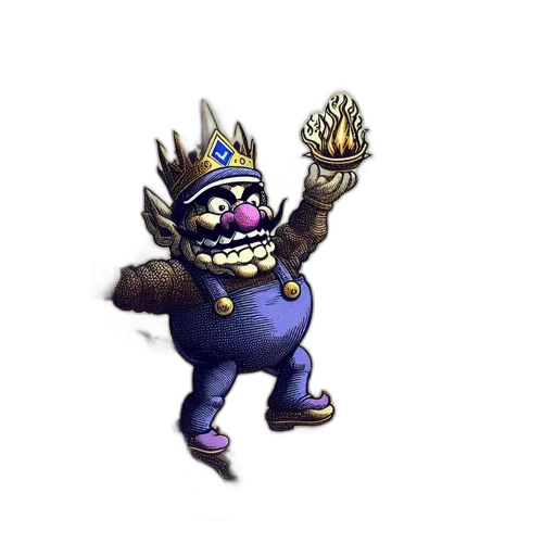 crown, staff, creature, mask transparent PNG cut-out