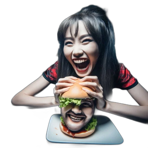 food, face, creature, photorealistic transparent PNG cut-out