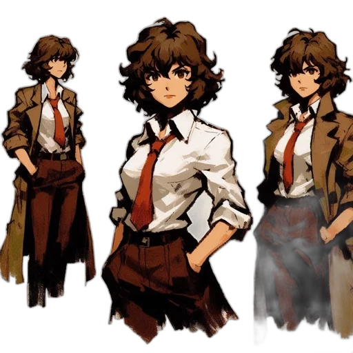 jacket, staff, concept art, anime transparent PNG cut-out