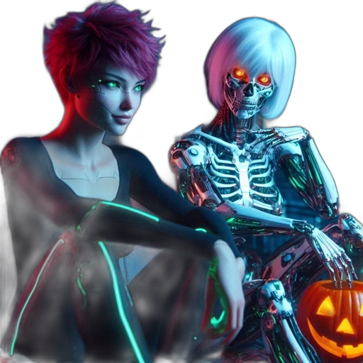 concept art, cyberpunk, fantasy art, 3d render transparent PNG cut-out