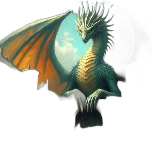 dragon, creature, staff, animal transparent PNG cut-out