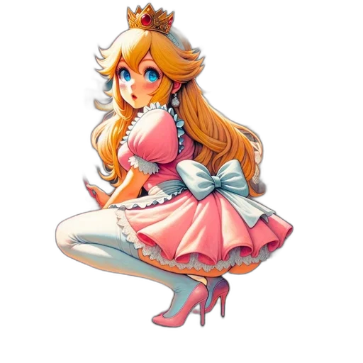 crown, dress, staff, pixel art transparent PNG cut-out