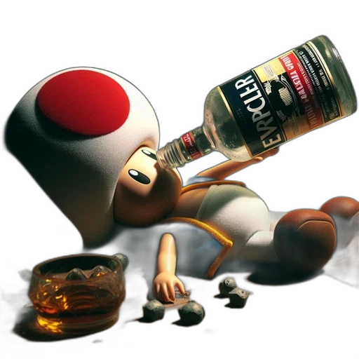 bottle, food, robot, 3d render transparent PNG cut-out