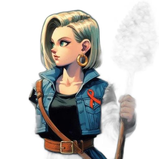 jacket, staff, weapon, face transparent PNG cut-out
