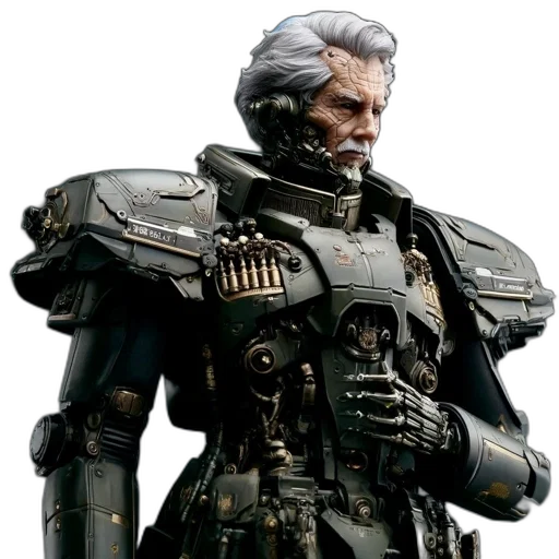 robot, face, weapon, concept art transparent PNG cut-out