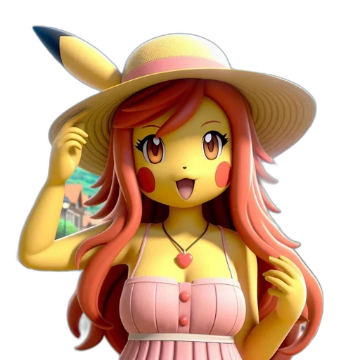 hat, staff, dress, 3d render transparent PNG cut-out