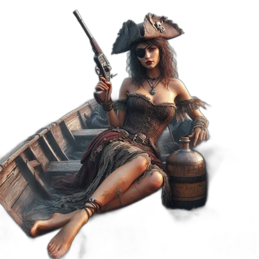 weapon, hat, dress, staff transparent PNG cut-out