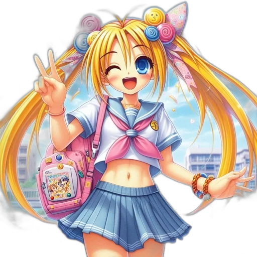 staff, anime, cartoon, pixel art transparent PNG cut-out