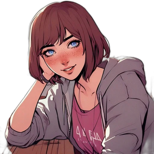 jacket, face, creature, staff transparent PNG cut-out