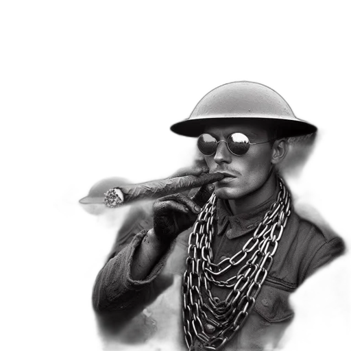 hat, weapon, face, jacket transparent PNG cut-out
