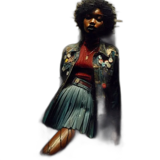 jacket, dress, face, creature transparent PNG cut-out