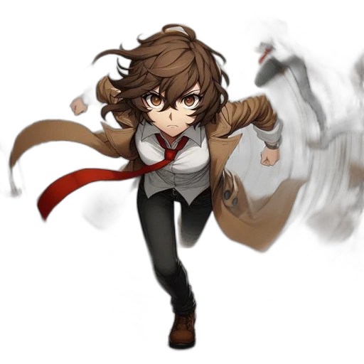 staff, weapon, jacket, hair transparent PNG cut-out