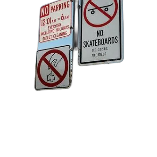street, sign, parking, skateboards transparent PNG cut-out