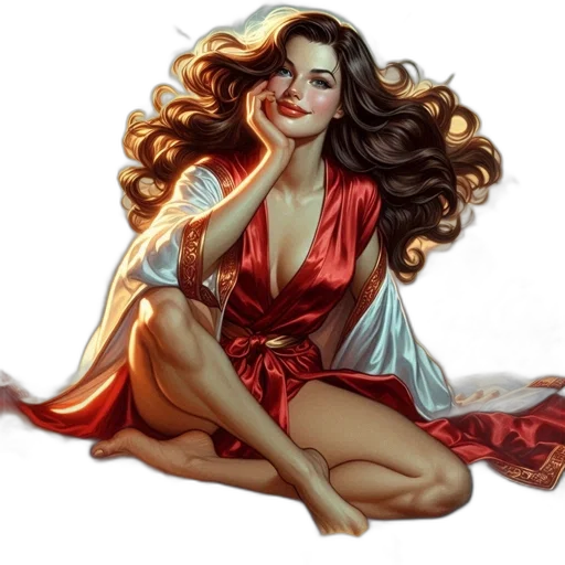dress, comic book art, photorealistic, fantasy art transparent PNG cut-out
